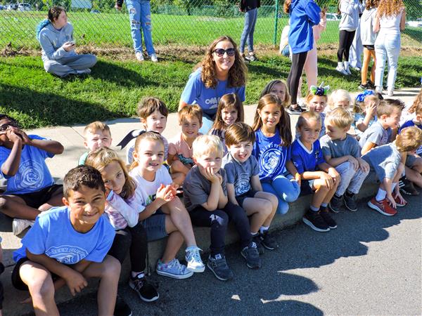 Students outside enjoying the Nolensville Homecoming Parade.